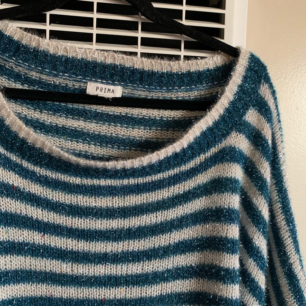 Prima Cropped Striped Tinsel Sweater - Picture 8 of 8